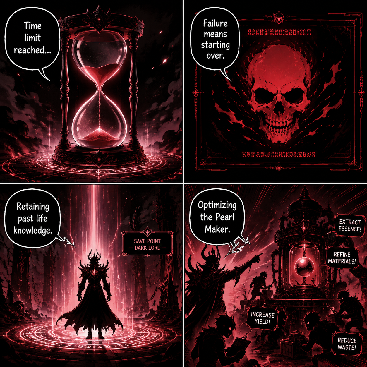Comic Grid: The Re:Zero style death loop and time limit failure