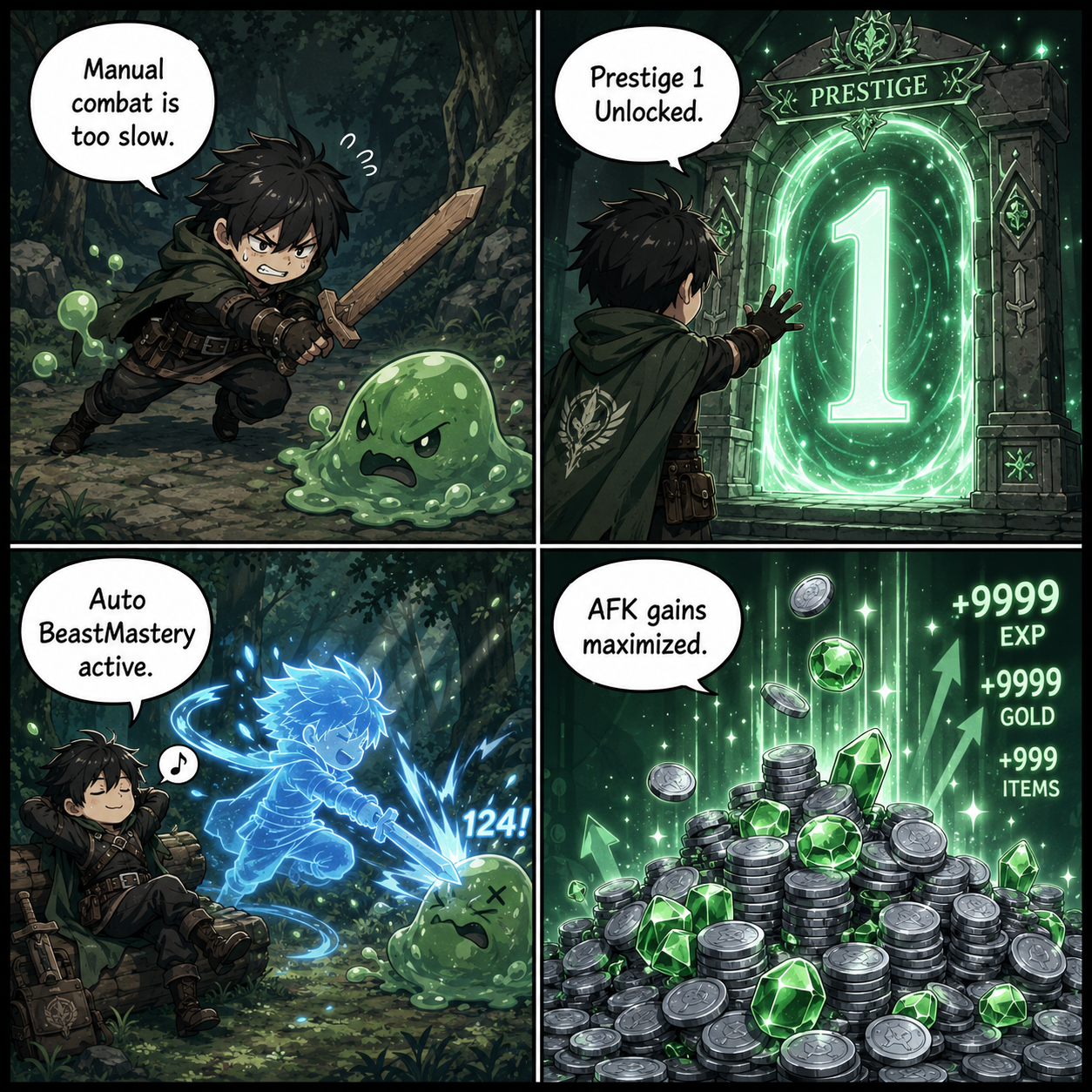 Comic Grid: Unlocking Auto BeastMastery at Prestige 1
