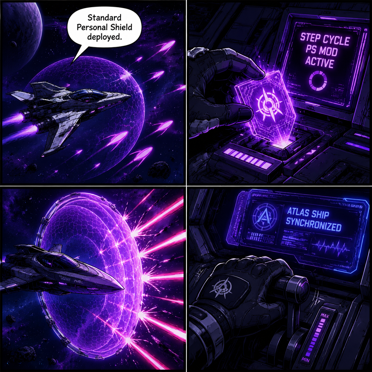 COMIC GRID: Step Cycle PS Mod activating on Torrent and Atlas ships