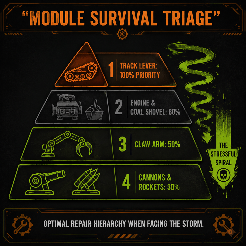 Infographic: Module Survival Triage for the repair minigame explained Apocalypse Express