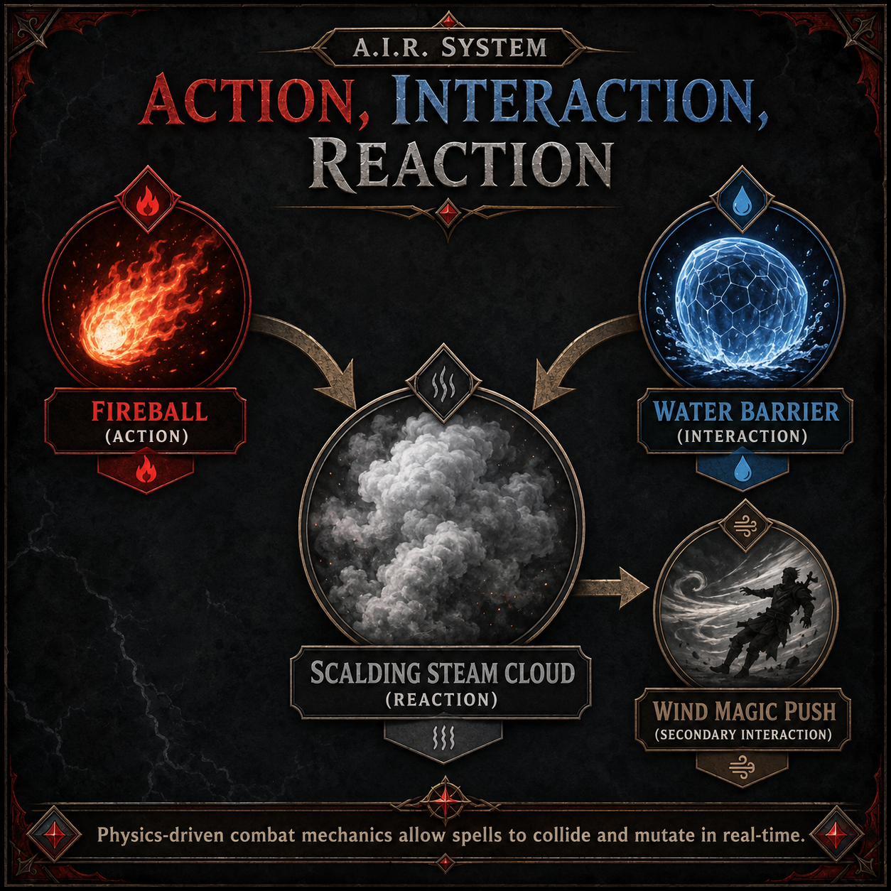 Infographic: A.I.R. system and RvR combat mechanics Camelot Unchained.