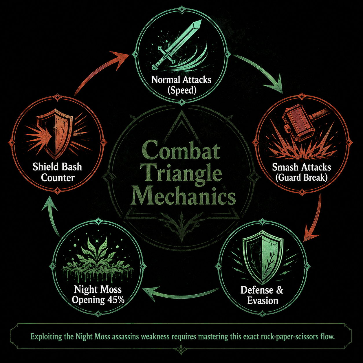 Infographic: The rock-paper-scissors Night Moss assassins weakness in Unclean Water