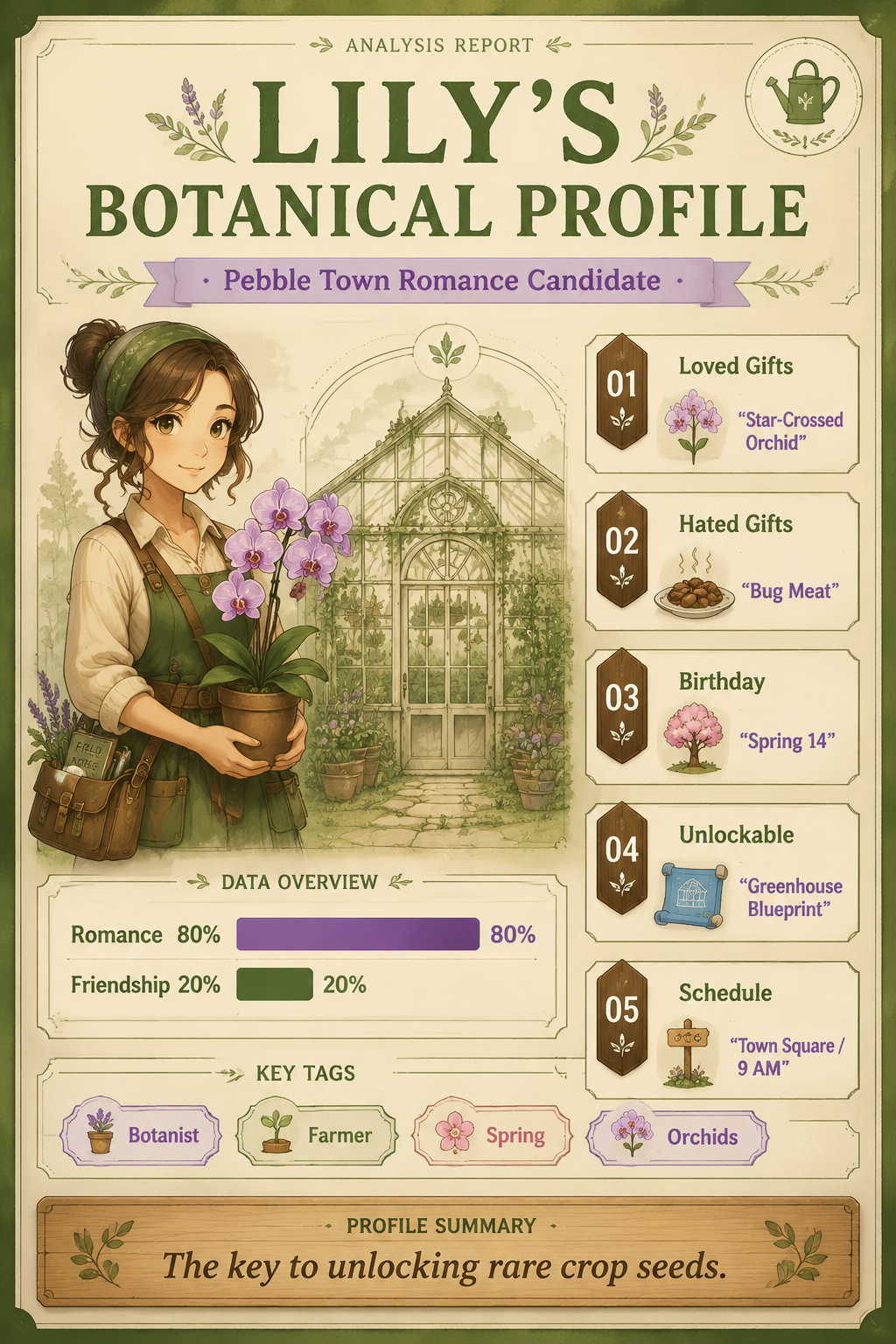 Analysis Report Poster profiling Lily's preferred gifts