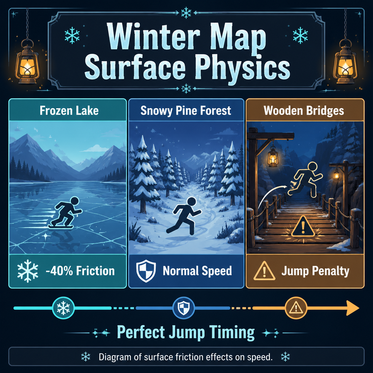 Infographic: Winter Map Surface Physics and friction zones