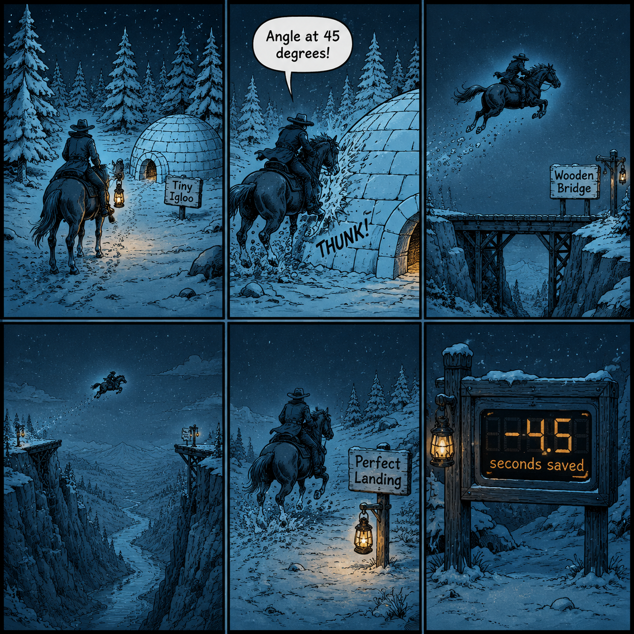 Comic Grid: Tiny Igloo ramp geometry and bridge skip